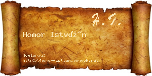 Homor István névjegykártya