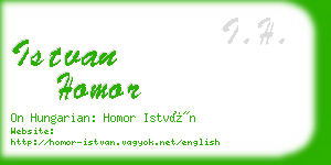 istvan homor business card